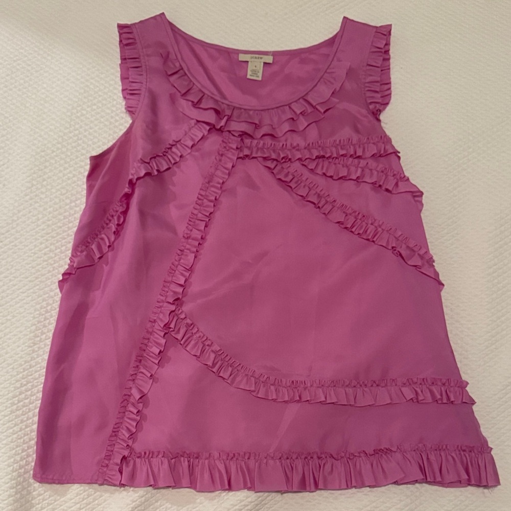 J crew Pink Ruffle Top